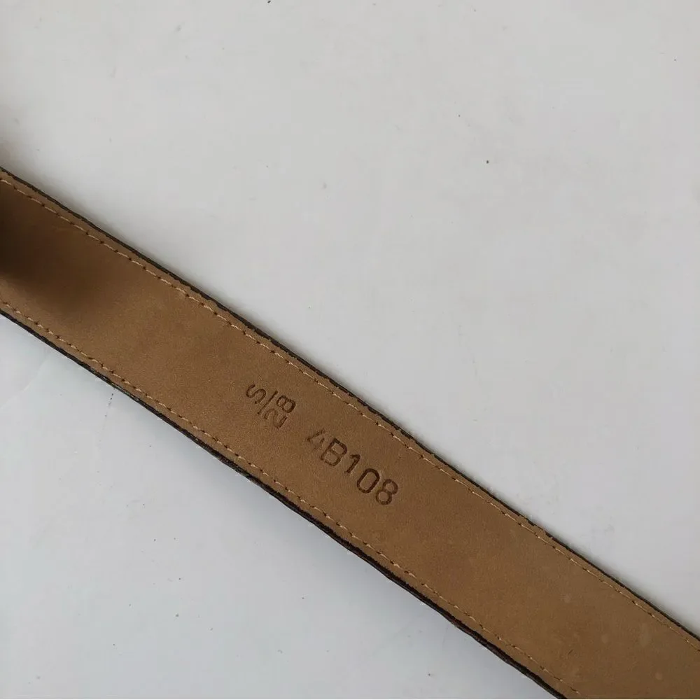 Brighton reptile print leather belt with silver finished buckle